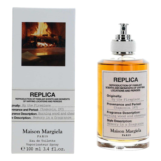 Maison Margiela Replica By the Fireplace 3.4oz EDT spray bottle, amber glass
