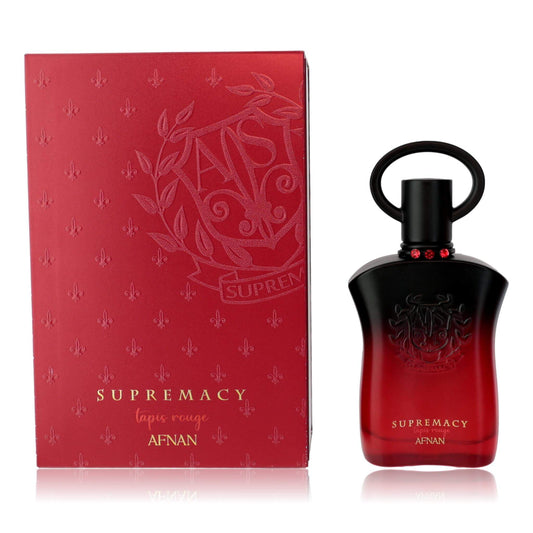 Supremacy Tapis Rouge by Afnan, 3 oz EDP spray for Women with red packaging and elegant design.