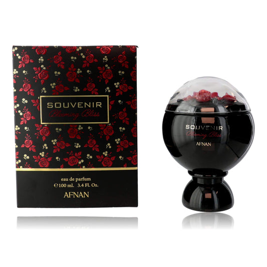 Souvenir Blooming Bliss by Afnan, 3.4 oz EDP spray for Women in elegant packaging with floral design.