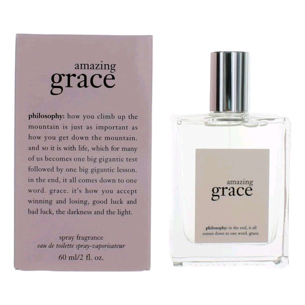 Women’s eau de toilette spray fragrance bottle with matching box, clear liquid, 60 ml.