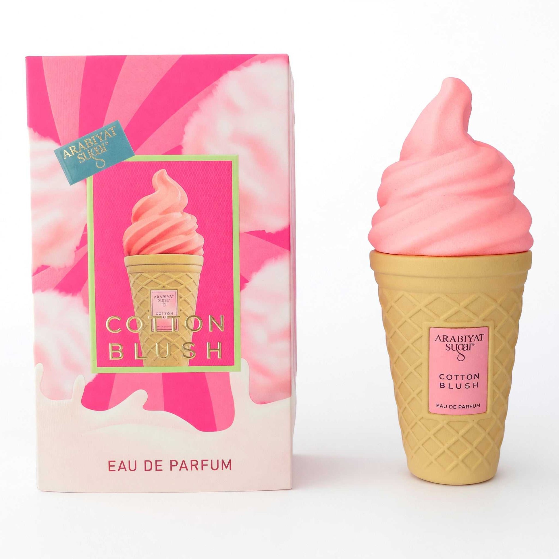 Arabiyat Sugar Cotton Blush eau de parfum in ice-cream shaped bottle with gift box