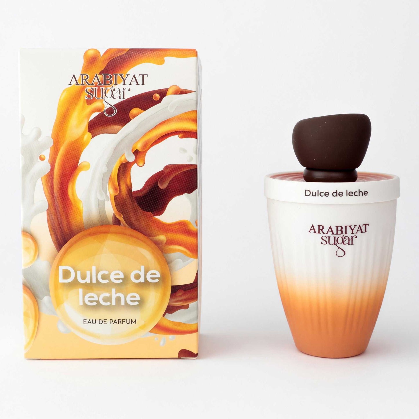 Arabiyat Dulce de leche eau de parfum spray box and cup-style bottle, 3.4 oz