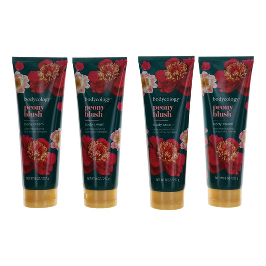 Bodycology Peony Blush moisturizing body cream tubes, 4-pack