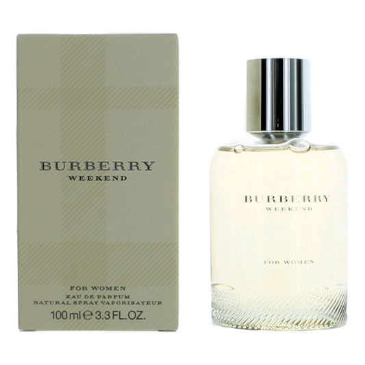 Burberry Weekend EDP spray for women, glass bottle with silver cap and cream box