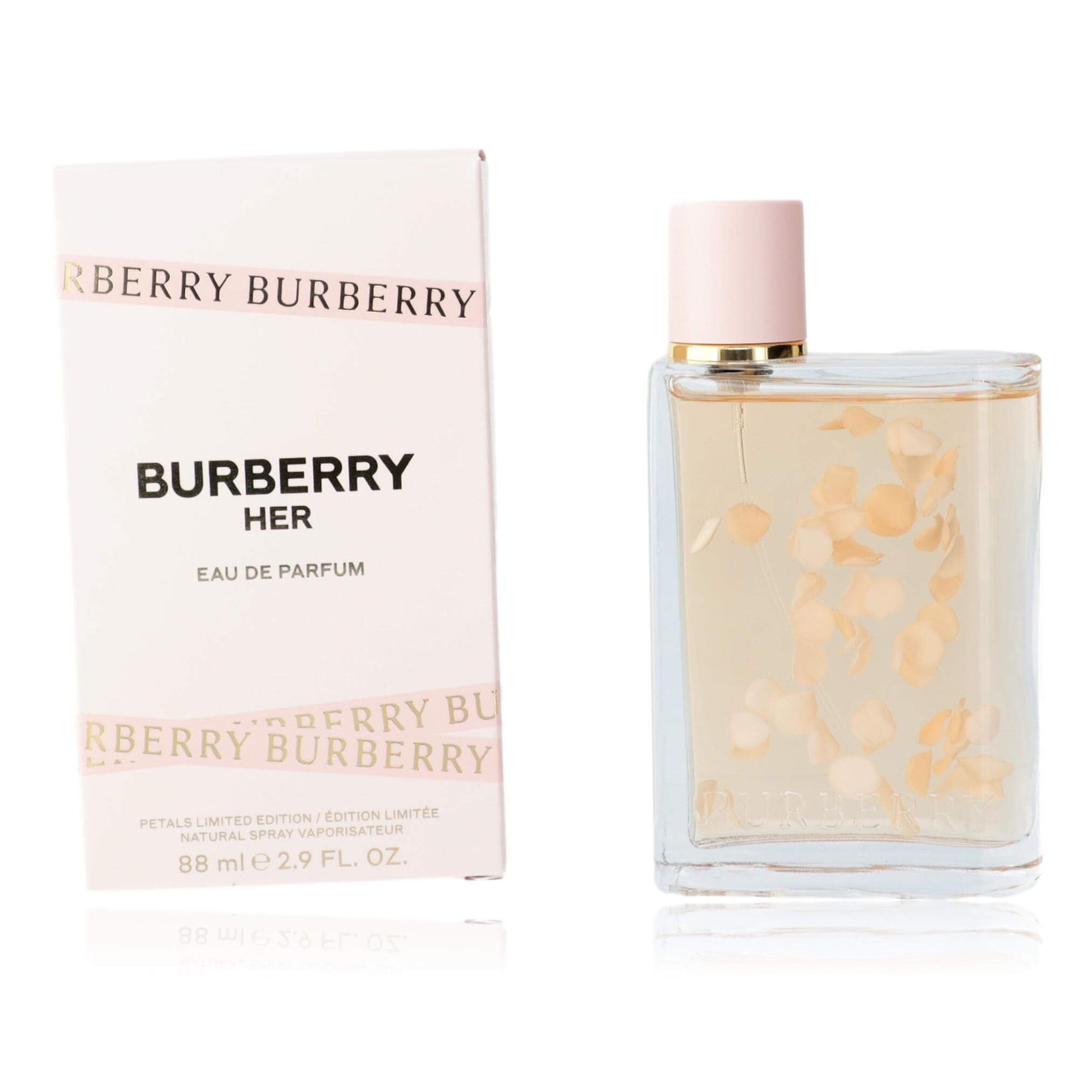 Burberry Her Petals by Burberry, 2.9 oz EDP spray for Women and its elegant packaging.