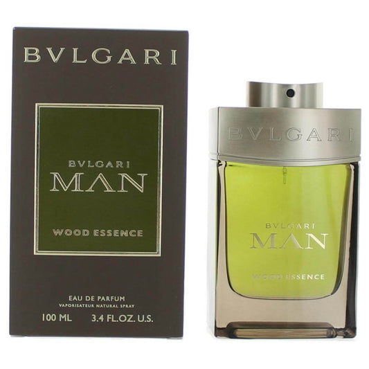 Bvlgari Man Wood Essence by Bvlgari, 3.4 oz EDP Spray for Men in a stylish bottle and packaging.