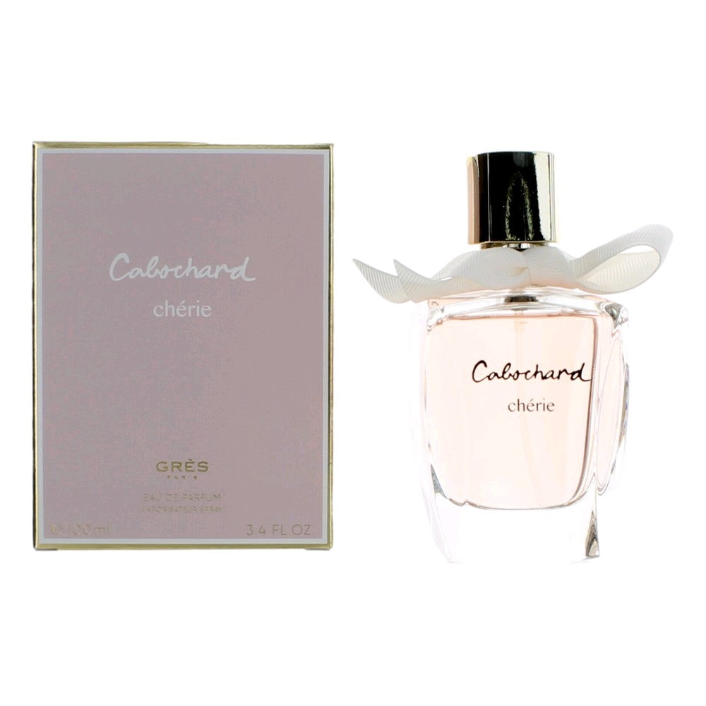 Women’s EDP spray bottle with black cap; Cabochard cherie label, with box.