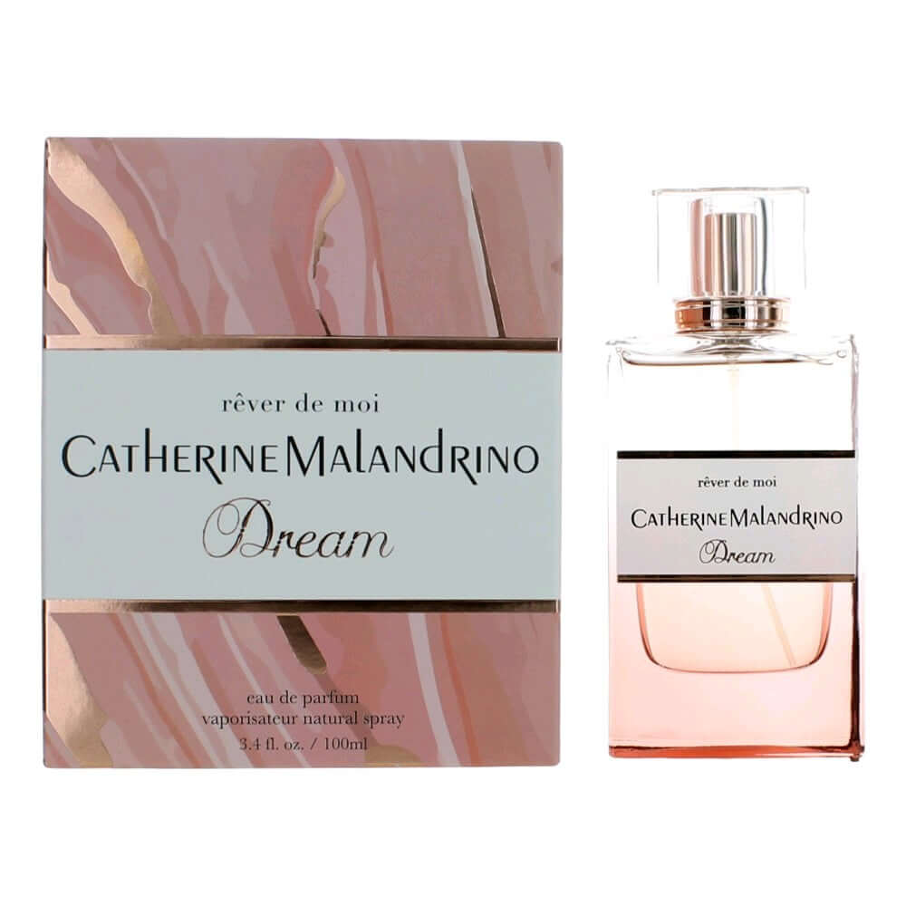 Women's eau de parfum spray Dream by Catherine Malandrino with clear bottle and rose-gold cap