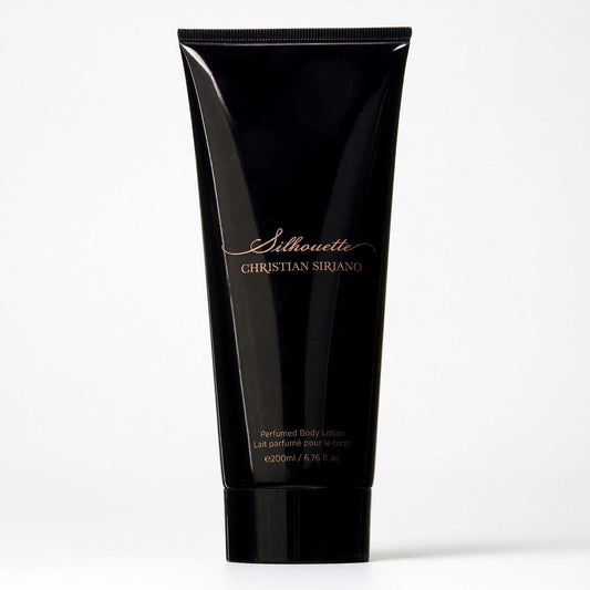 Silhouette by Christian Siriano body lotion in black squeeze tube, 6.7 fl oz