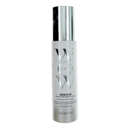 Color Wow Dream Filter pre-shampoo mineral remover bottle, silver with metallic cap