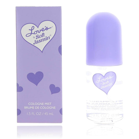 Purple cologne body mist bottle with cap and matching purple gift box
