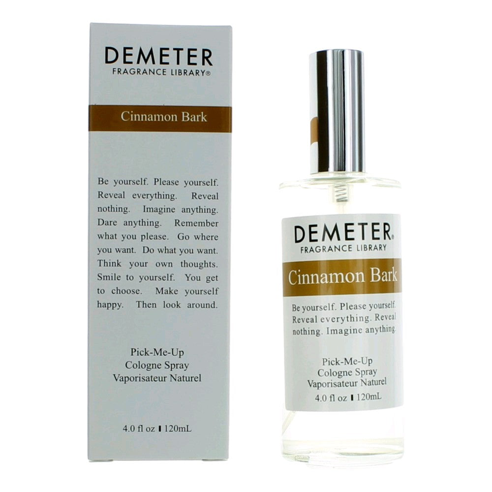 Demeter Cinnamon Bark cologne spray bottle with cardboard box, 4 oz