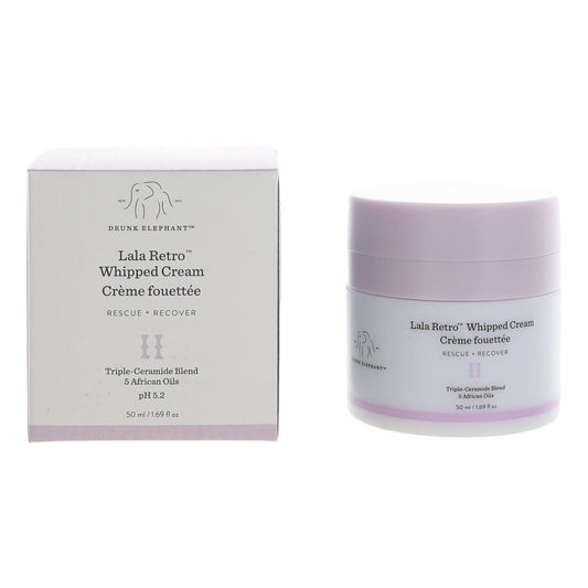 Lavender face cream jar with white label, 50 mL (1.69 oz) whipped cream