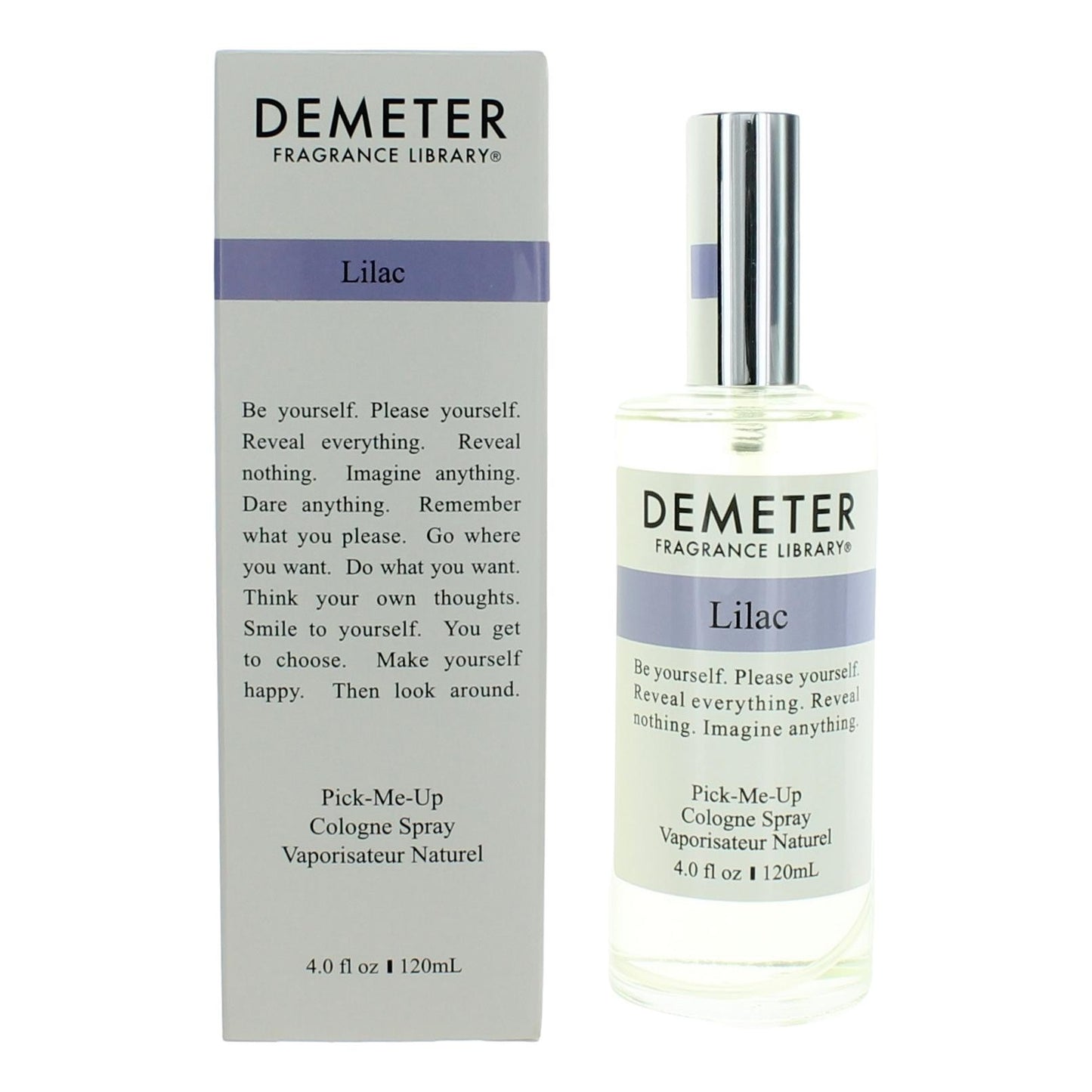 Demeter Lilac cologne spray with glass bottle and carton, 4 fl oz