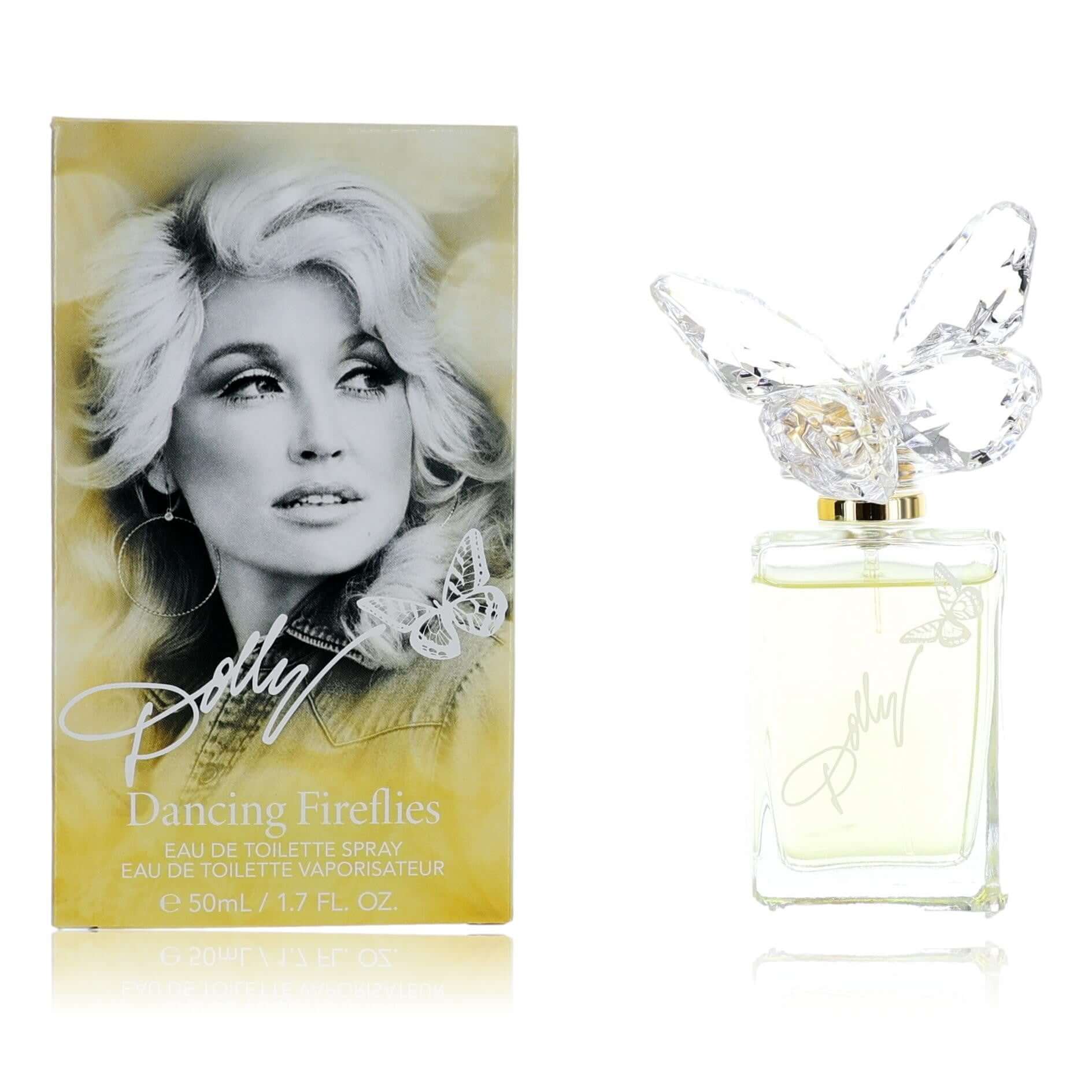 Dancing Fireflies eau de toilette spray bottle with box, clear glass and gold cap