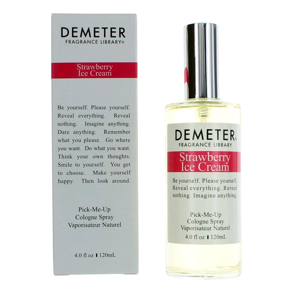 Demeter Strawberry Ice Cream cologne spray bottle with 4 fl oz packaging