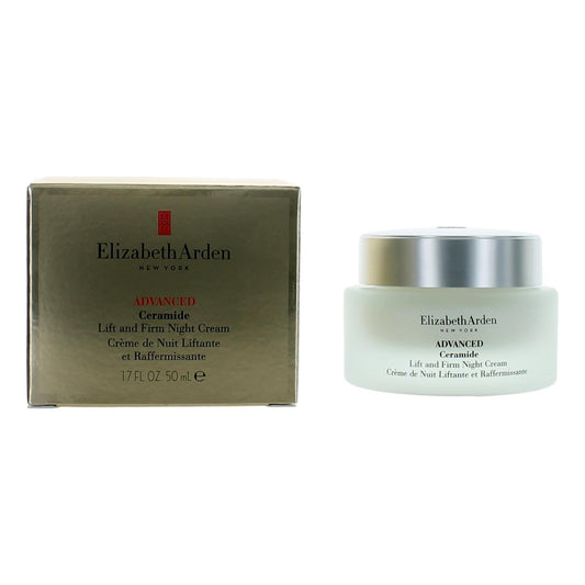 Elizabeth Arden ceramide night cream jar with box, silver lid, 1.7 oz
