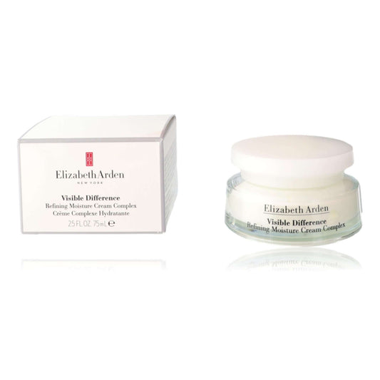 Moisture cream jar and matching carton for Visible Difference refining complex