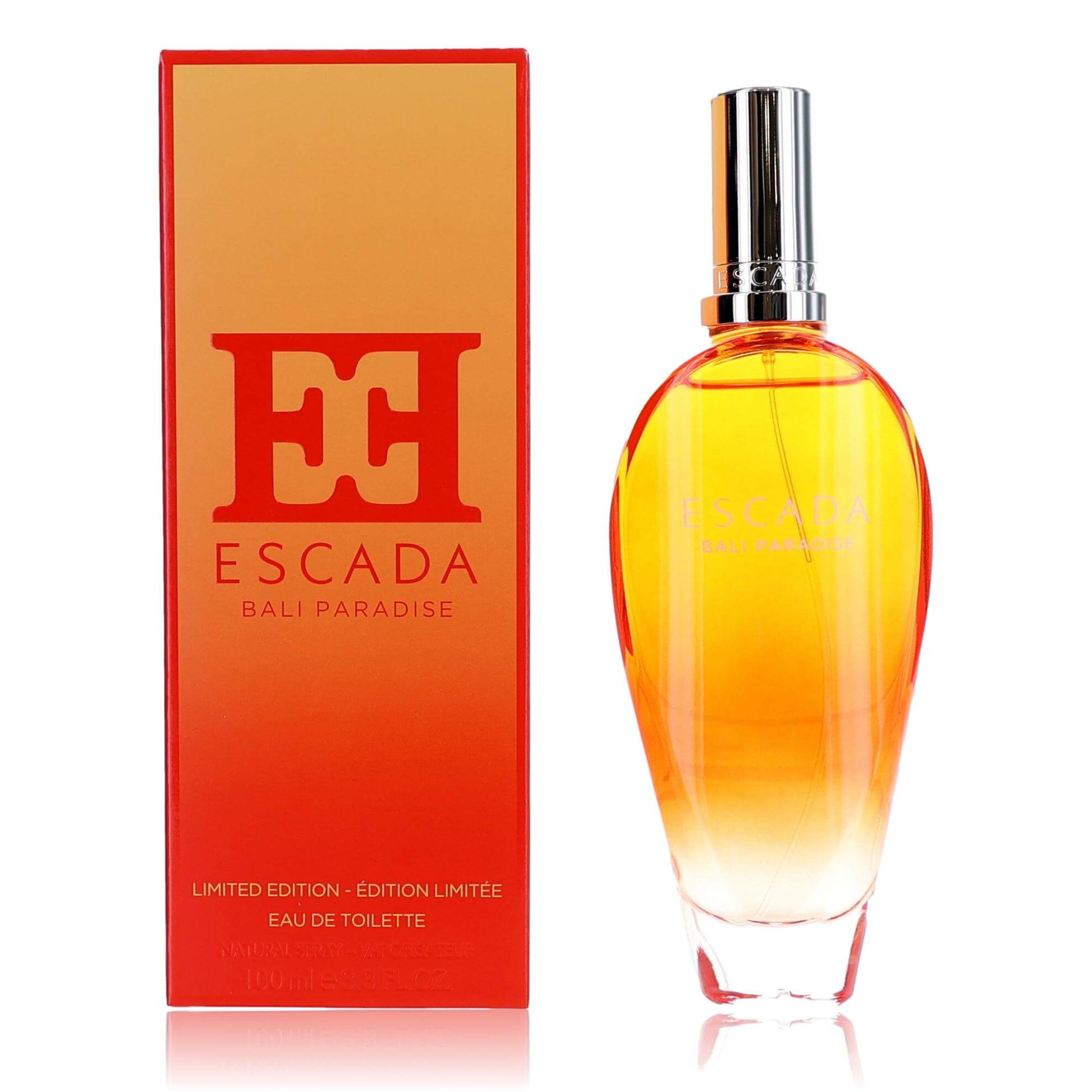 Women’s EDT perfume spray gift set: amber bottle with silver cap and matching box