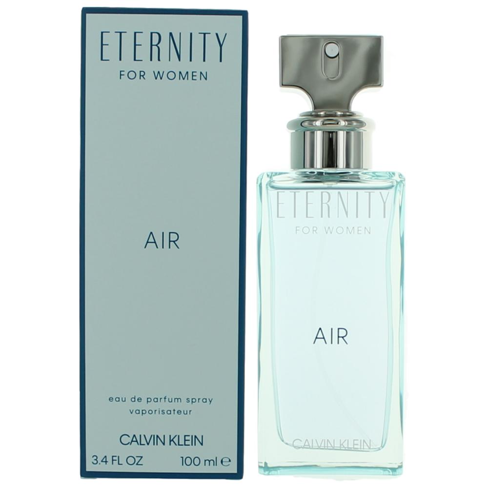 Women's Eau de Parfum spray bottle with silver cap and Eternity Air box, 3.4 oz