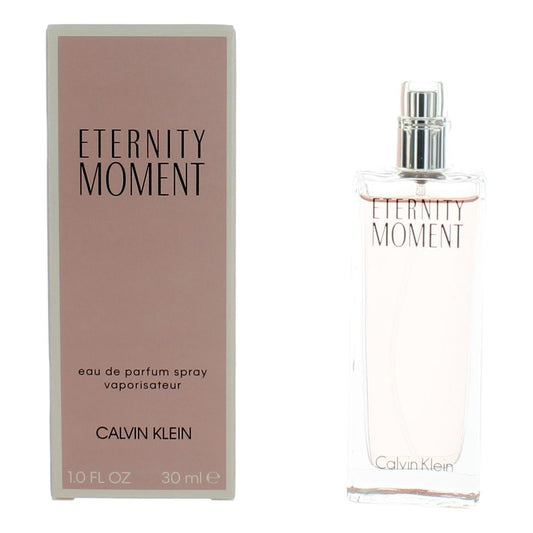 Calvin Klein Eternity Moment eau de parfum spray, 1.0 fl oz, bottle and box