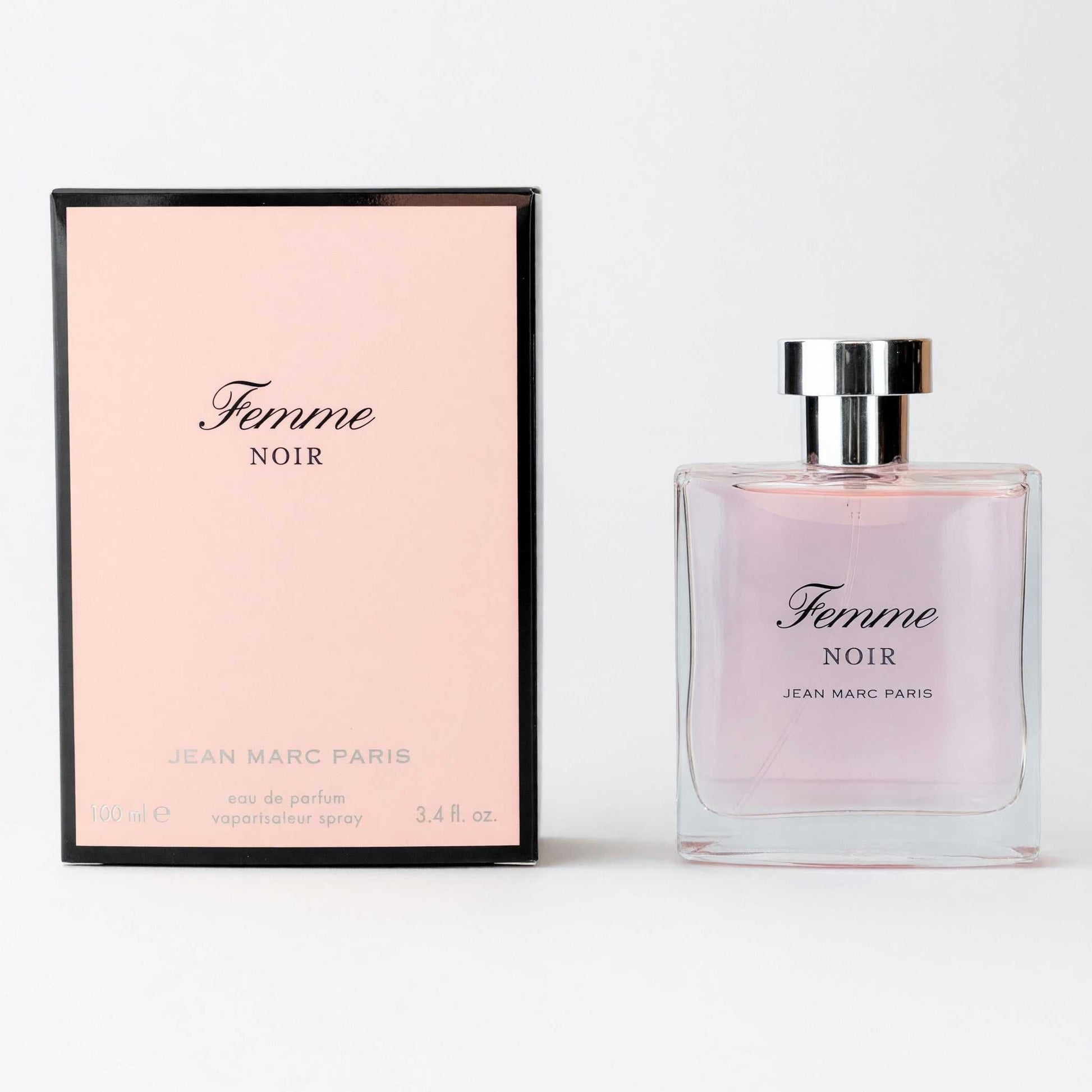 Women's Eau de Parfum spray bottle, Femme Noir by Jean Marc Paris, boxed set
