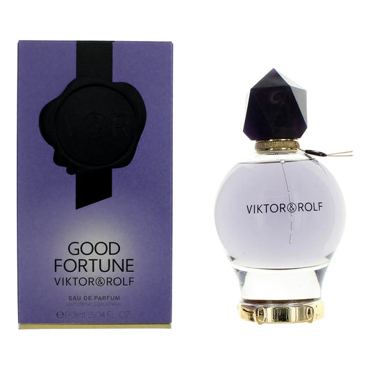 Women's perfume EDP spray set with box; white bottle and gold cap