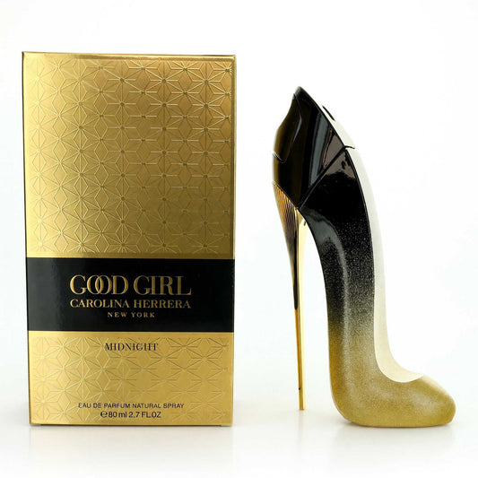 Carolina Herrera perfume with gold high-heel bottle and Midnight box, EDP spray