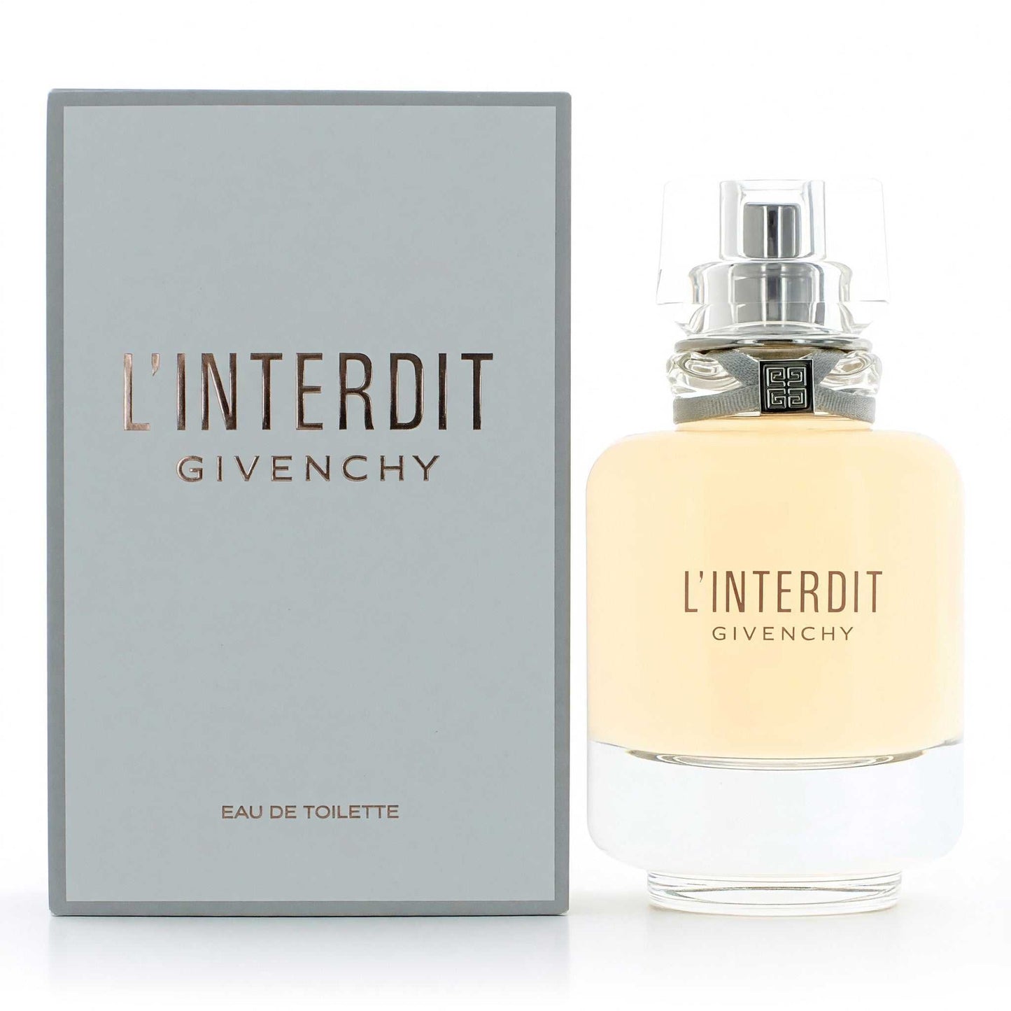 Women’s EDT spray bottle, beige glass, with matching L’Interdit box