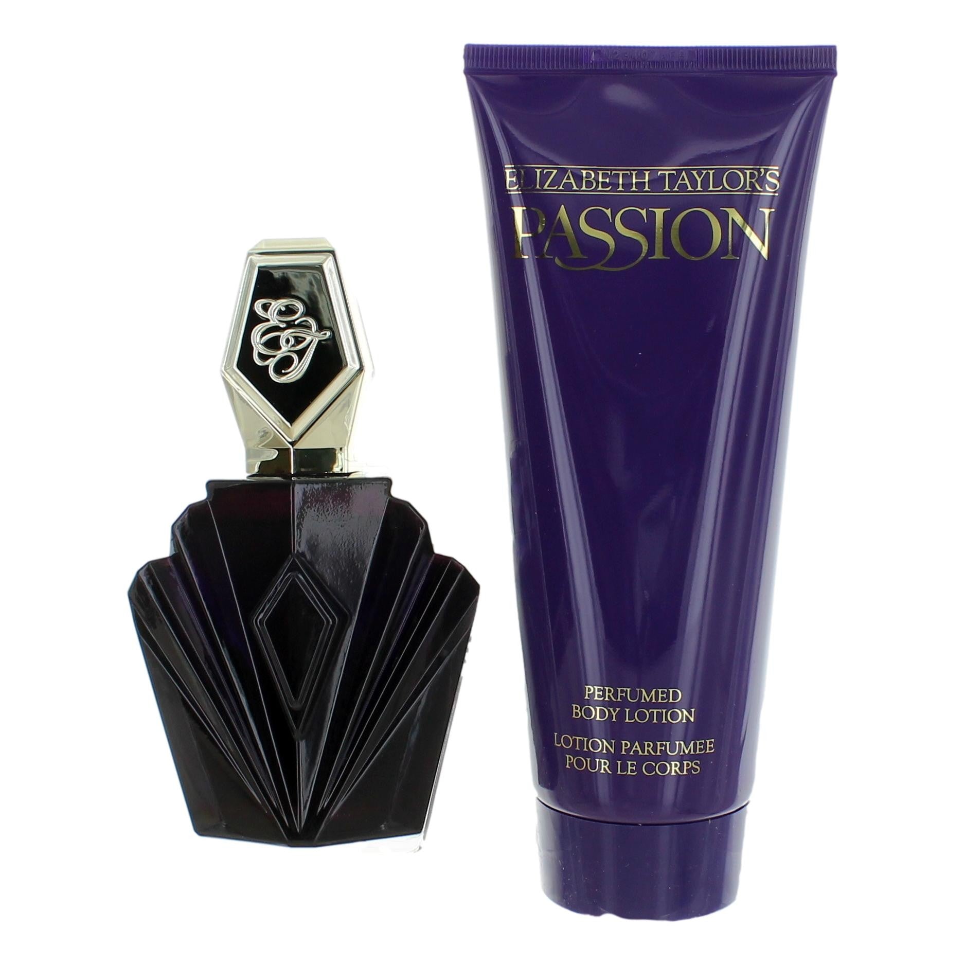 Women’s Passion by Elizabeth Taylor 2-piece set: perfume bottle, body lotion tube