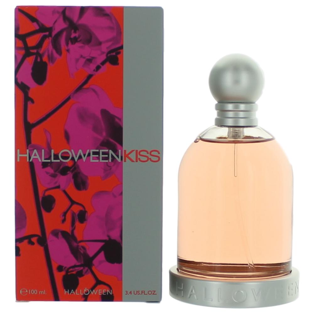 Women's Halloween Kiss EDT spray bottle with cap, shown with matching box.