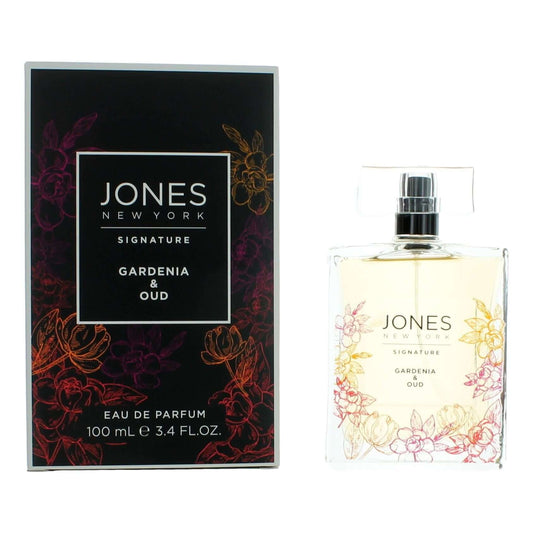 Jones New York Signature Gardenia & Oud eau de parfum spray bottle and box