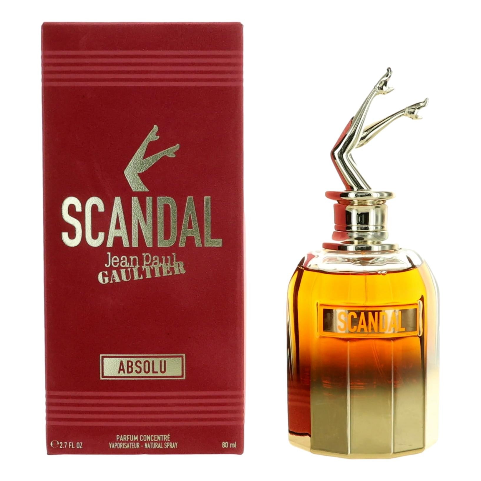 Scandal Absolu perfume concentrate spray with red box and gold-tone glass bottle, 80 ml