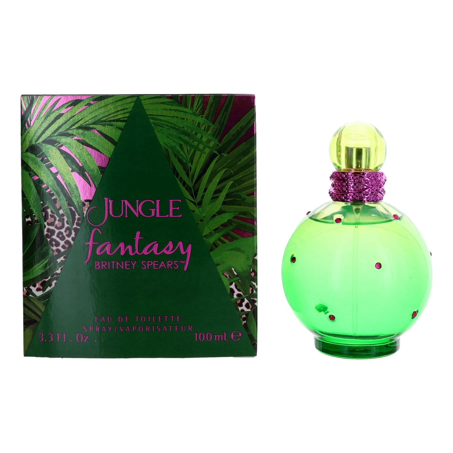 Jungle Fantasy EDT set with box and green glass spray bottle, 100 ml