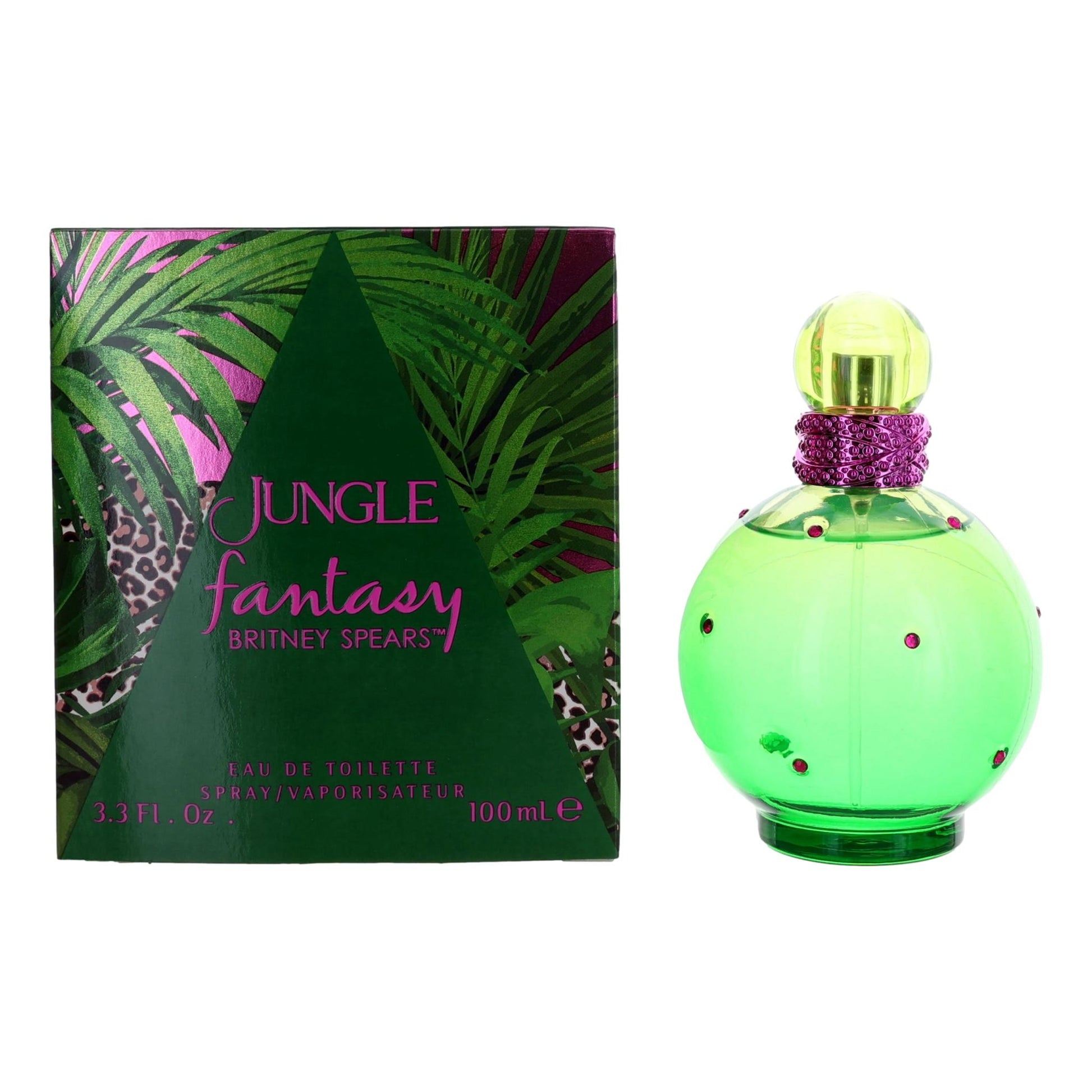 Jungle Fantasy EDT set with box and green glass spray bottle, 100 ml