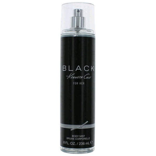 Kenneth Cole Black by Kenneth Cole, 8 oz Body Mist for Women in a sleek black bottle with silver accents.