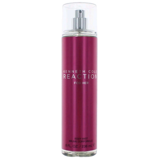 Kenneth Cole Reaction by Kenneth Cole, 8 oz Body Mist for Women in a vibrant pink bottle.