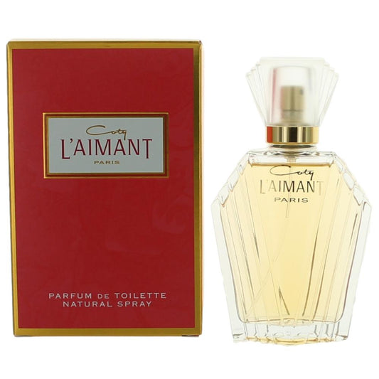 Coty L'AIMANT women's eau de toilette spray with glass bottle and box