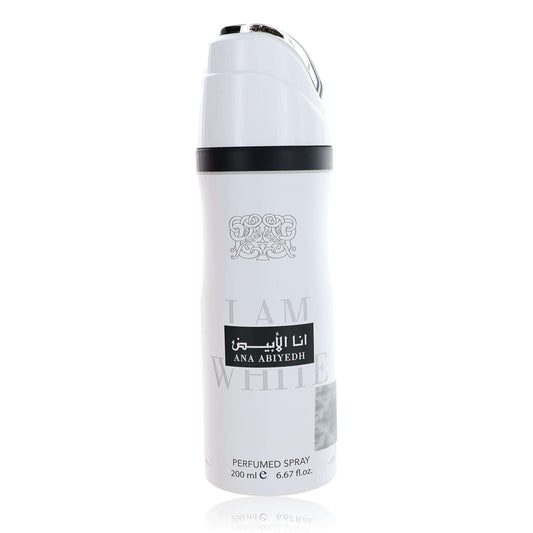 Ana Abiyedh I Am White by Lattafa, 6.7oz Perfumed Deodorant Spray for Unisex