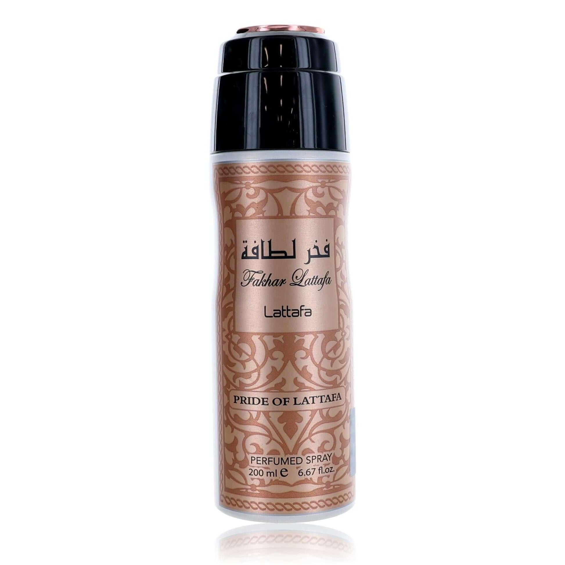 Fakhar by Lattafa perfumed deodorant spray for women, black cap, 200 ml