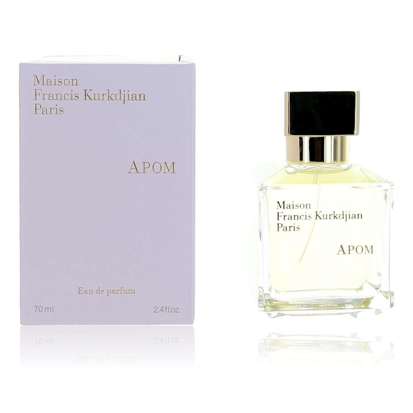 APOM EDP spray bottle with black cap, Maison Francis Kurkdjian box