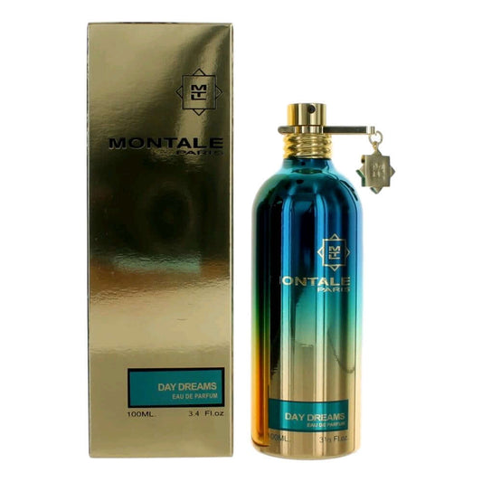 Montale Day Dreams eau de parfum spray bottle with gold cap and matching box
