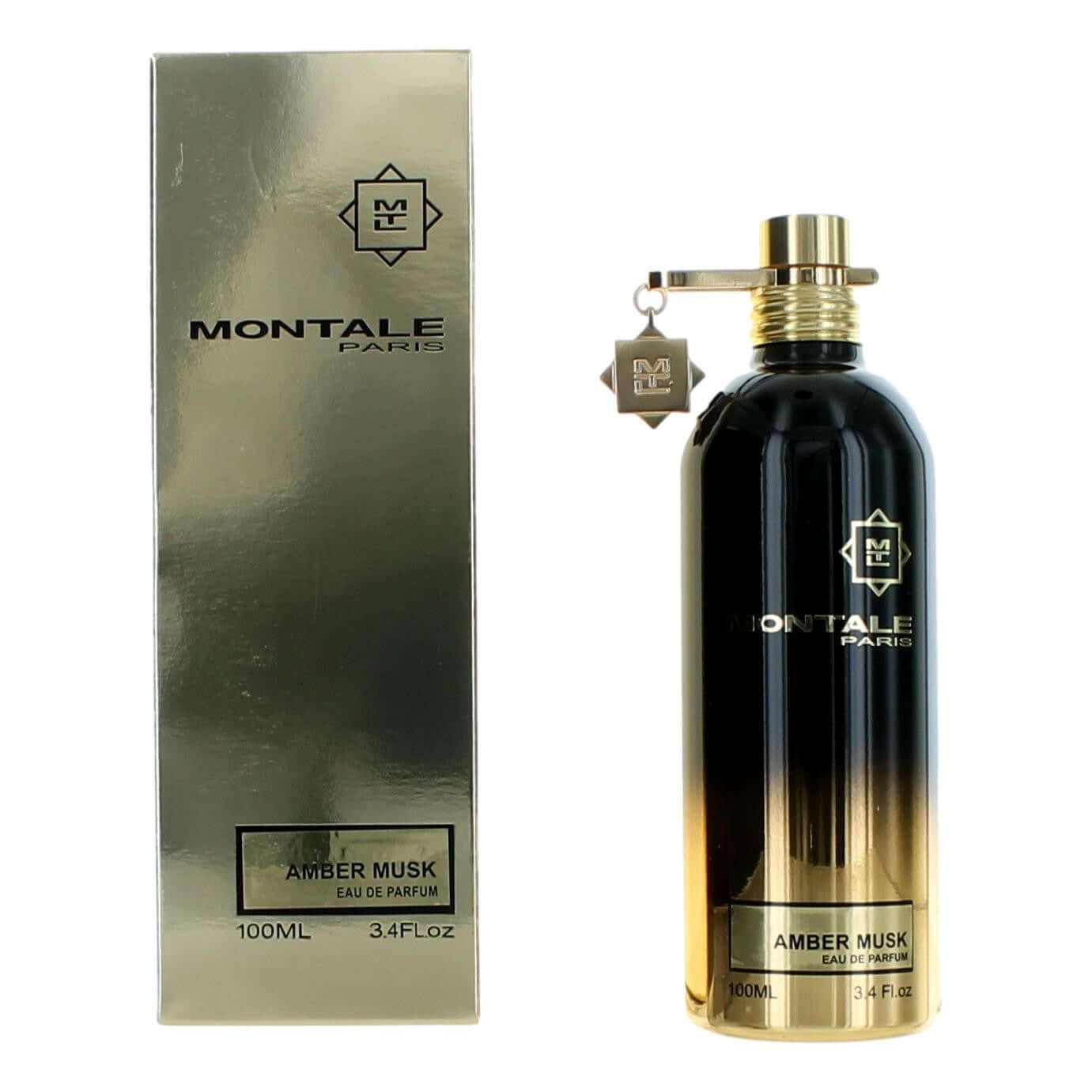 Montale Amber Musk eau de parfum spray bottle with box, dark amber glass