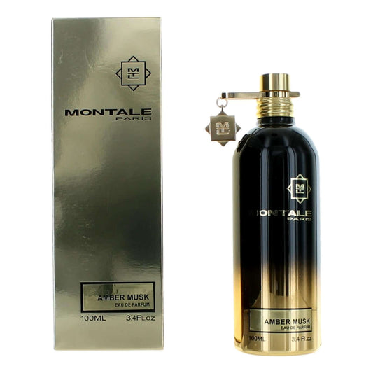 Montale Amber Musk eau de parfum spray bottle with box, dark amber glass