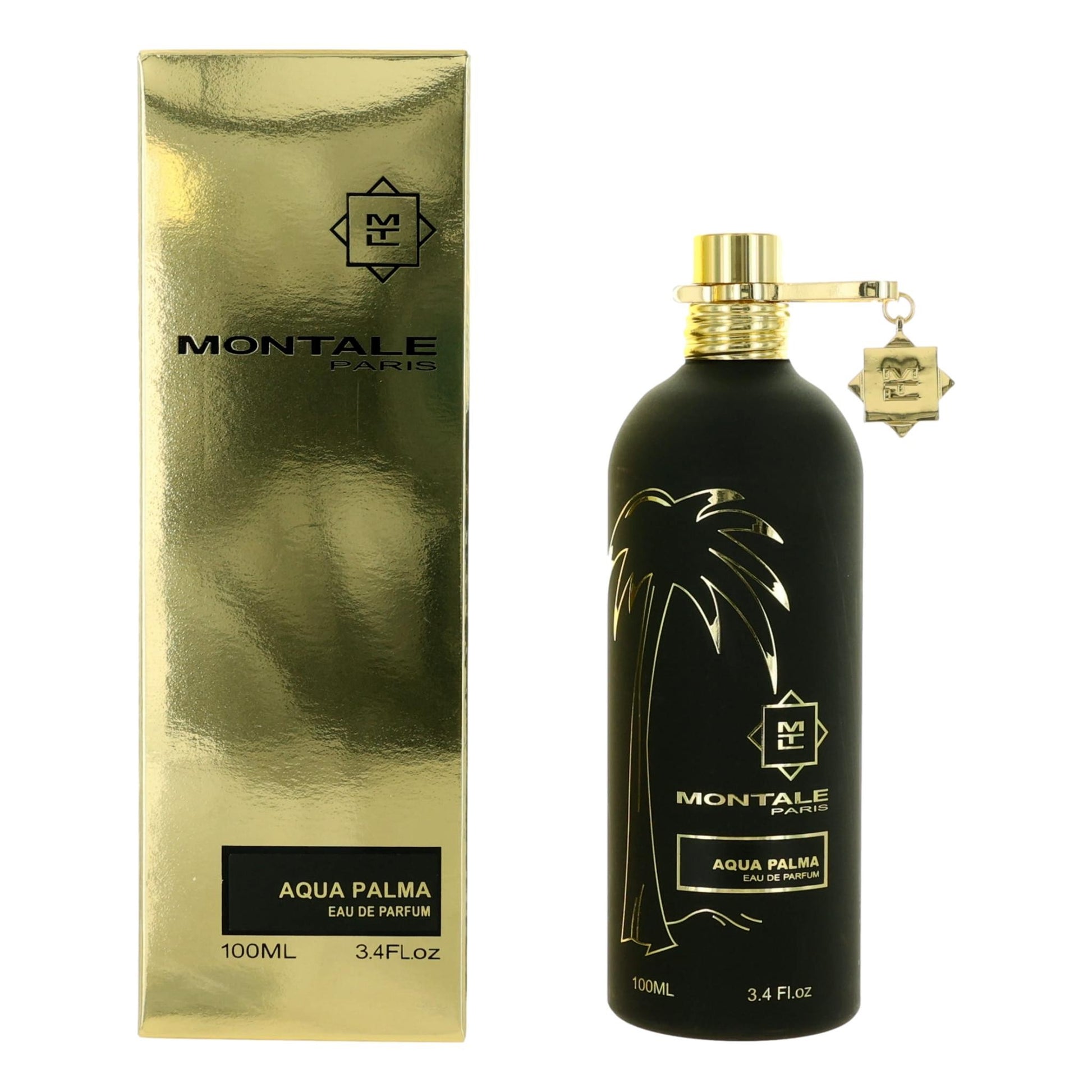 Montale Aqua Palma eau de parfum spray bottle with gold cap and 100ml box