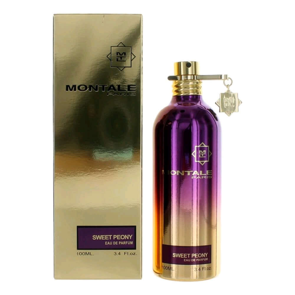Montale Sweet Peony eau de parfum spray bottle with matching gold box, 3.4 oz