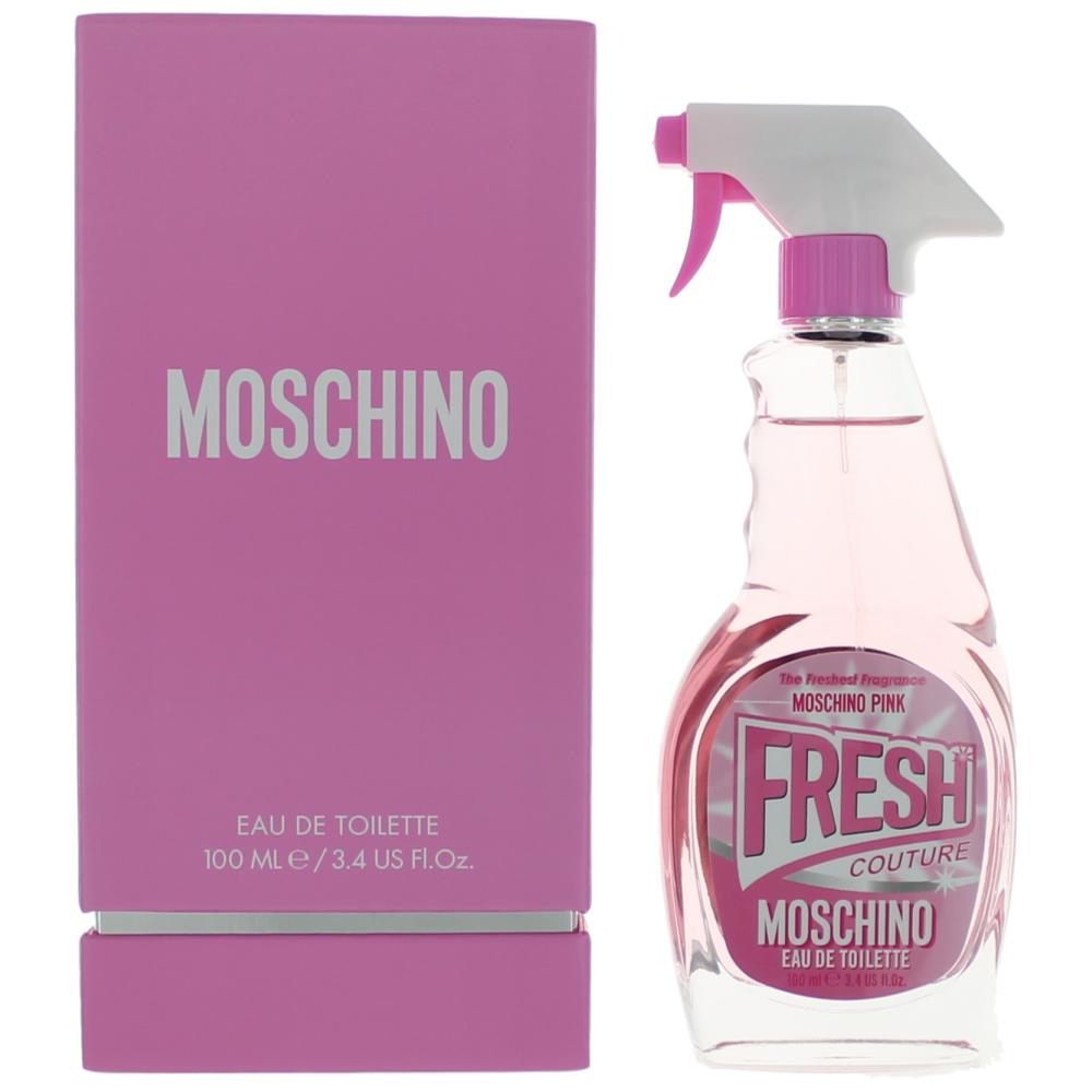 Moschino Pink Fresh Couture women’s EDT spray with pink bottle and box, 3.4 oz