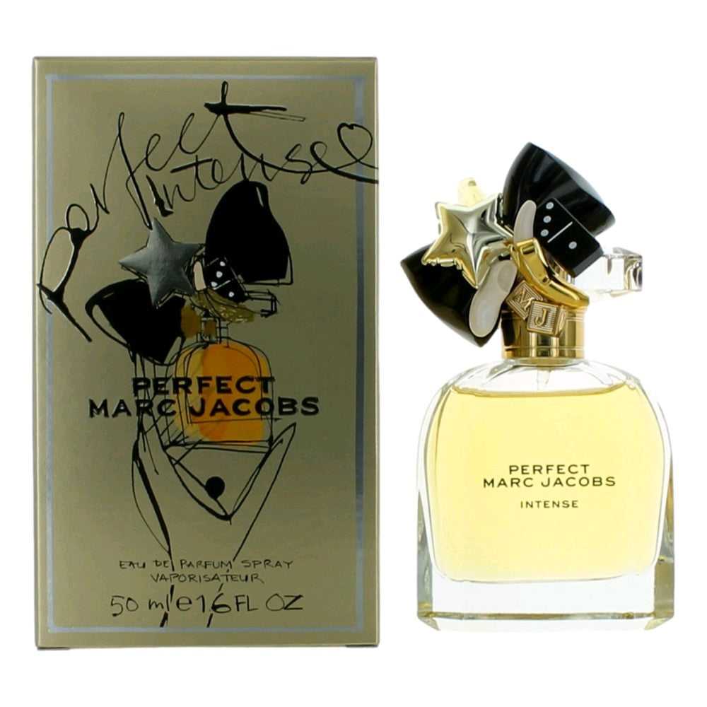 Women's eau de parfum spray with gold bow cap; glass bottle, Perfect Marc Jacobs Intense