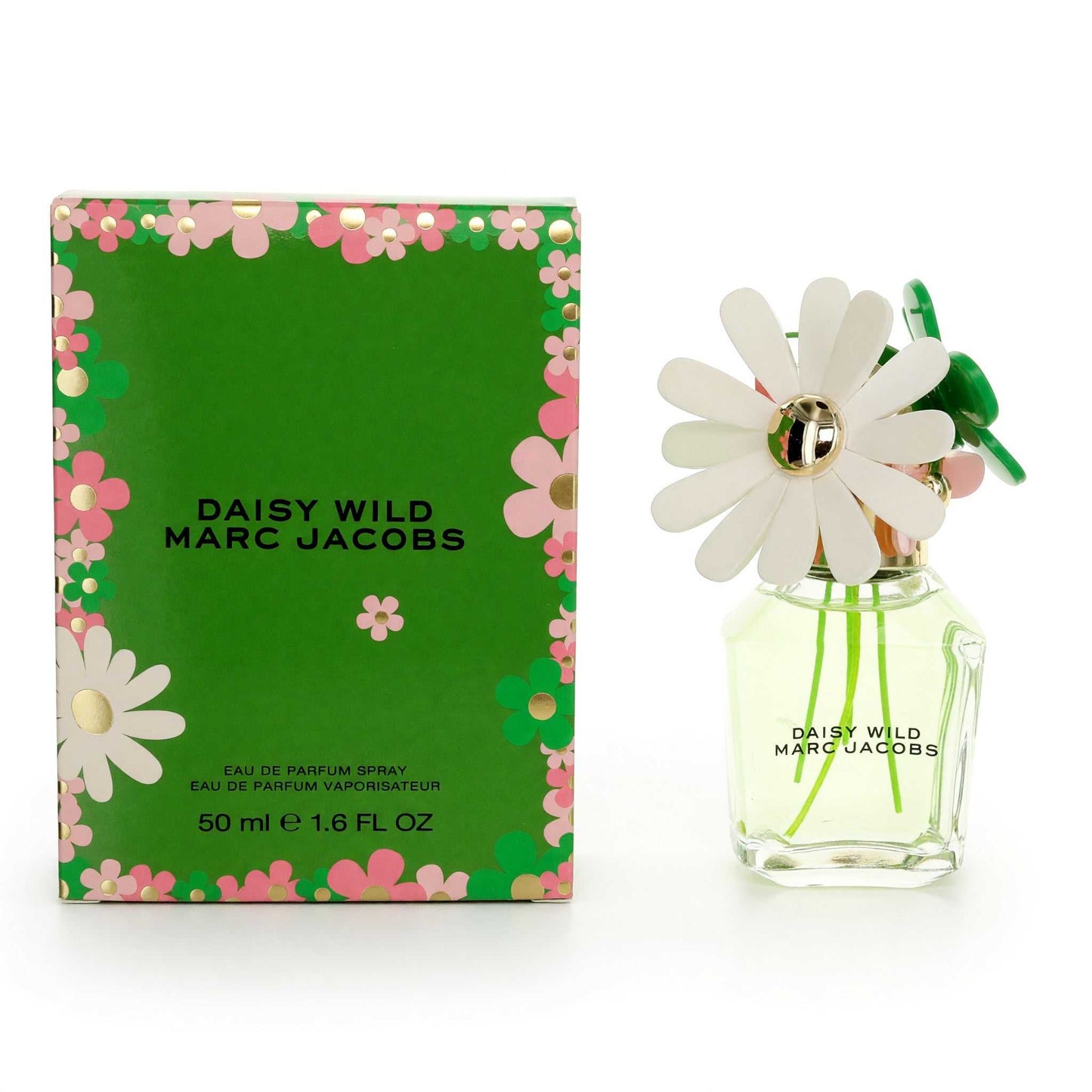 Women's Eau de Parfum spray by Marc Jacobs, clear bottle with white daisy cap and box