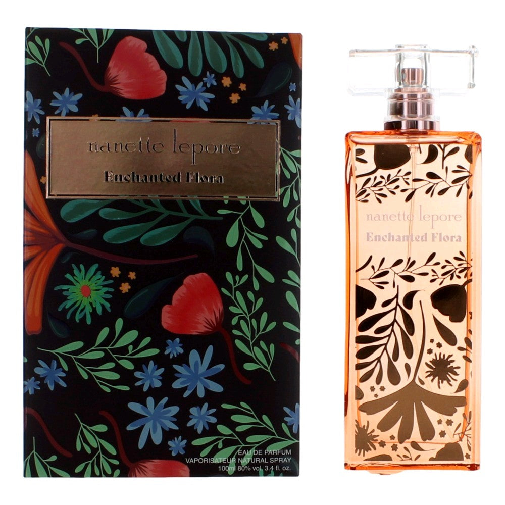 Nanette Lepore Enchanted Flora eau de parfum box with floral artwork